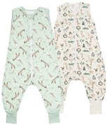 Set 2 saci dormit copii de vara din bumbac cu picioare 18-36 luni Kidizi Giraffe Safari, 0.5 tog