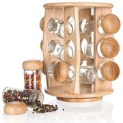 Set pentru condimente BRILLANTE în suport de lemn, 12 buc
