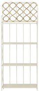 Etajera din metal si rattan, 4 rafturi, H160 cm, Roseraie White