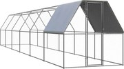 vidaXL Coteț de exterior pentru păsări, 2x12x2 m, oțel zincat