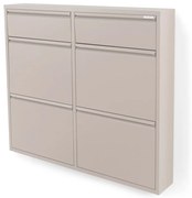 Pantofar taupe cu deschidere înclinată din metal 98x86x15 cm Billy – Spinder Design
