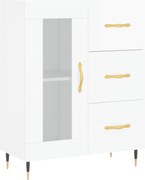 vidaXL Servantă, alb extralucios, 69,5x34x90 cm, lemn compozit