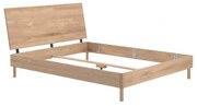 Pat Dublu Forrest Oak, 160x200 cm, din Lemn Masiv de Stejar, Natur – Vipack