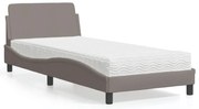 vidaXL Pat cu saltea, gri taupe, 80x200 cm, textil