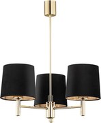 Brilagi - Lustru pe tijă MONTE 3xE27/60W/230V negru/auriu