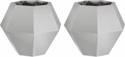 vidaXL Jardinieră 2 pcs Argintiu 50 x 50 x 40 cm Oţel inoxidabil