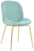 Scaun Bucatarie/Dining Milnos Catifea Turcoaz, Picioare Aurii