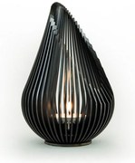 Sfeșnic de metal Growdrop M, oțel negru - Glowbus