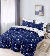 Lenjerie de Pat cu Elastic, Bumbac Tip Finet, 6 Piese, Pat 2 Persoane, Stelute