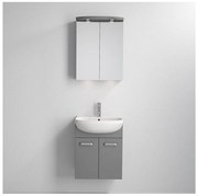 Set mobilier de baie Vang cu lavoar + dulap cu oglindă LED 230V IP44 gri