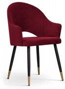Scaun tapitat Goda burgundy/negru gold h87 cm