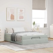 vidaXL Cadru de pat Gri deschis 160 x 200 cm Catifea