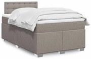 vidaXL Pat box spring cu saltea, taupe, 120x190 cm material textil
