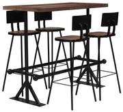 vidaXL Set mobilier de bar, 5 piese, lemn masiv reciclat