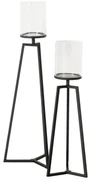 Suporturi de lumanari din sticla pe cadru metalic Cosa, 75-95 cm