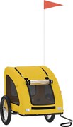 vidaXL Remorcă de bicicletă animale companie galben textil oxford/fier