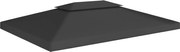 vidaXL Acoperiș de pavilion cu 2 niveluri, negru, 4x3 m, 310 g/m²