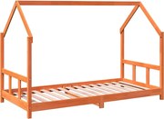 vidaXL Cadru pat de copii, maro ceruit, 90x190 cm, lemn masiv de pin