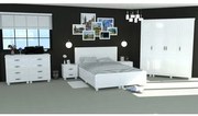 Dormitor Dynasty Alb cu pat 160x200 cm