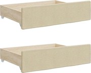 vidaXL Sertare de pat 2 buc, crem, lemn prelucrat și textil
