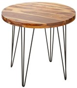 Masa dining rotunda Makassar cu blat din lemn de Sheesham, 80 cm