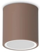 Mini Plafoniera Exterior Techo pl1 round d09, Protectie IP54, Cafeniu