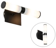 Lampa de perete moderna pentru baie neagra IP44 cu 2 lumini - Bath