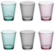Set 6 pahare MALEAU, sticla, multicolore, 240 ml