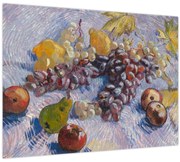 Tablou pe sticlă - Vincent van Gogh, Grapes, Lemons, Pears, and Apples, reproducere (70x50 cm)