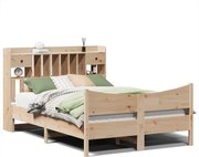 vidaXL Cadru de pat fără saltea, 140x190 cm, lemn masiv de pin