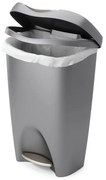 Coș de gunoi gri cu pedală din plastic 50 l Brim – Umbra