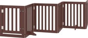 vidaXL Poartă câini pliabilă cu ușă 6 panouri maro, 300 cm, lemn plop