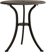 vidaXL Masă de grădină, bronz, 62x62x65 cm, aluminiu turnat