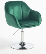 HR2055N Scaun Verde din Catifea cu Bază Cromata