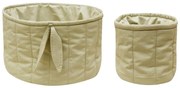 Cutii de depozitare pentru copii verde-deschis 2 buc. din material textil ø 30x20 cm Bambie Olive – Lorena Canals