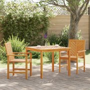 vidaXL Set de masă pentru grădină 3 pcs Maro 90 x 90 x 74 cm