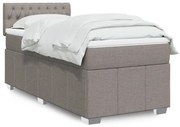 vidaXL Pat box spring cu saltea, gri taupe, 80x200 cm, textil