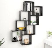 vidaXL Raft de perete cub, negru, 90x15x119 cm, PAL
