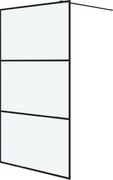 vidaXL Perete cabină duș walk-in negru 115x195 cm sticlă ESG mată