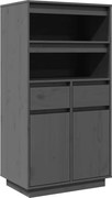 vidaXL Dulap înalt, gri, 60x40x116,5 cm, lemn masiv de pin