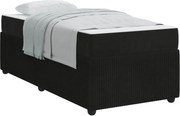 vidaXL Cadru de pat cu saltea Negru 80 x 200 cm țesătură