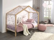 Set Pat Căsuță, cu Perdea Fluturi, Natur, 90 x 200 cm, Pin Masiv – Dallas – Vipack