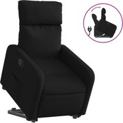 vidaXL Fotoliu rabatabil cu ridicare pe verticală, negru, textil
