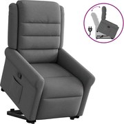 vidaXL Fotoliu rabatabil cu ridicare pe verticală, gri închis, textil