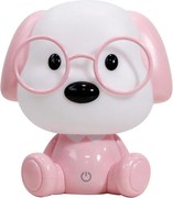 ONLI - Lampă de veghe pentru copii PUPPIES, dimerizabilă, LED/3W/230V, 20 cm, câine/roz
