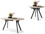 Mazzoni ALDO Bej/picioare negre - MASĂ ROTUNDĂ STIL LOFT PENTRU SALON/SUFRAGERIE EXTENSIBILĂ CU PICIOARE ÎN FORMĂ DE "Y"