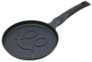 Plită pentru clătite Klausberg KB 7971, 18 cm, Fund în relief cu zâmbet, Acoperire antiaderentă, fără PFOA, Inducție, Negru