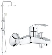 Pachet: Coloana dus Grohe New Tempesta 210, montare pe perete, baterie cada Eurosmart (26381001 , 33300002)