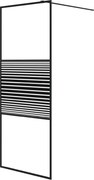 vidaXL Paravan de duș walk-in negru 80x195 cm sticlă ESG transparentă