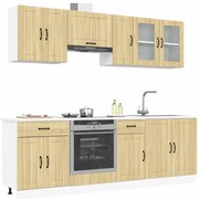 vidaXL Set dulap de bucătărie din 8 piese „Lucca” lemn stejar Sonoma